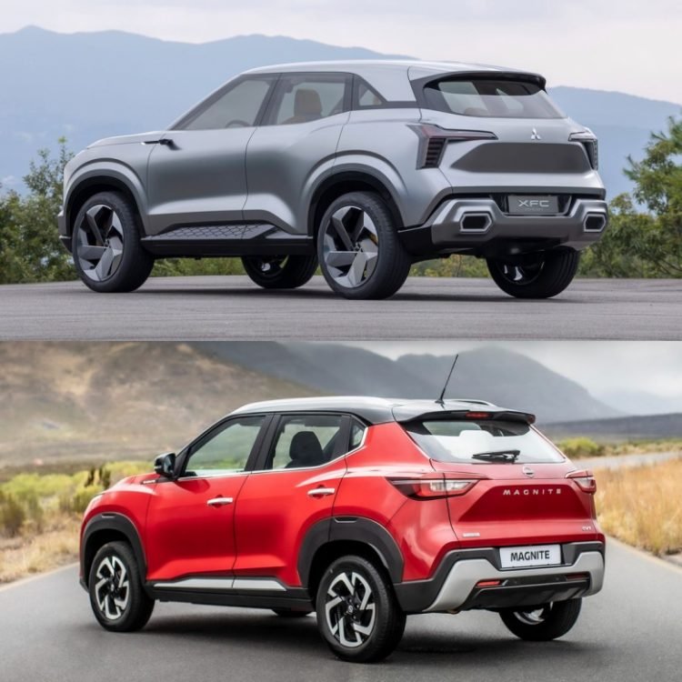 Artis digital Theottle memasang foto yang menunjukkan kesamaan alias kemiripan XFC Concept dan Nissan Magnite di akun Instagram-nya. (drive.com.au)